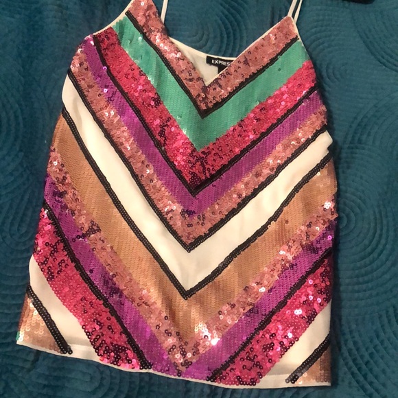 NWOT Sequin tank top - Picture 2 of 4
